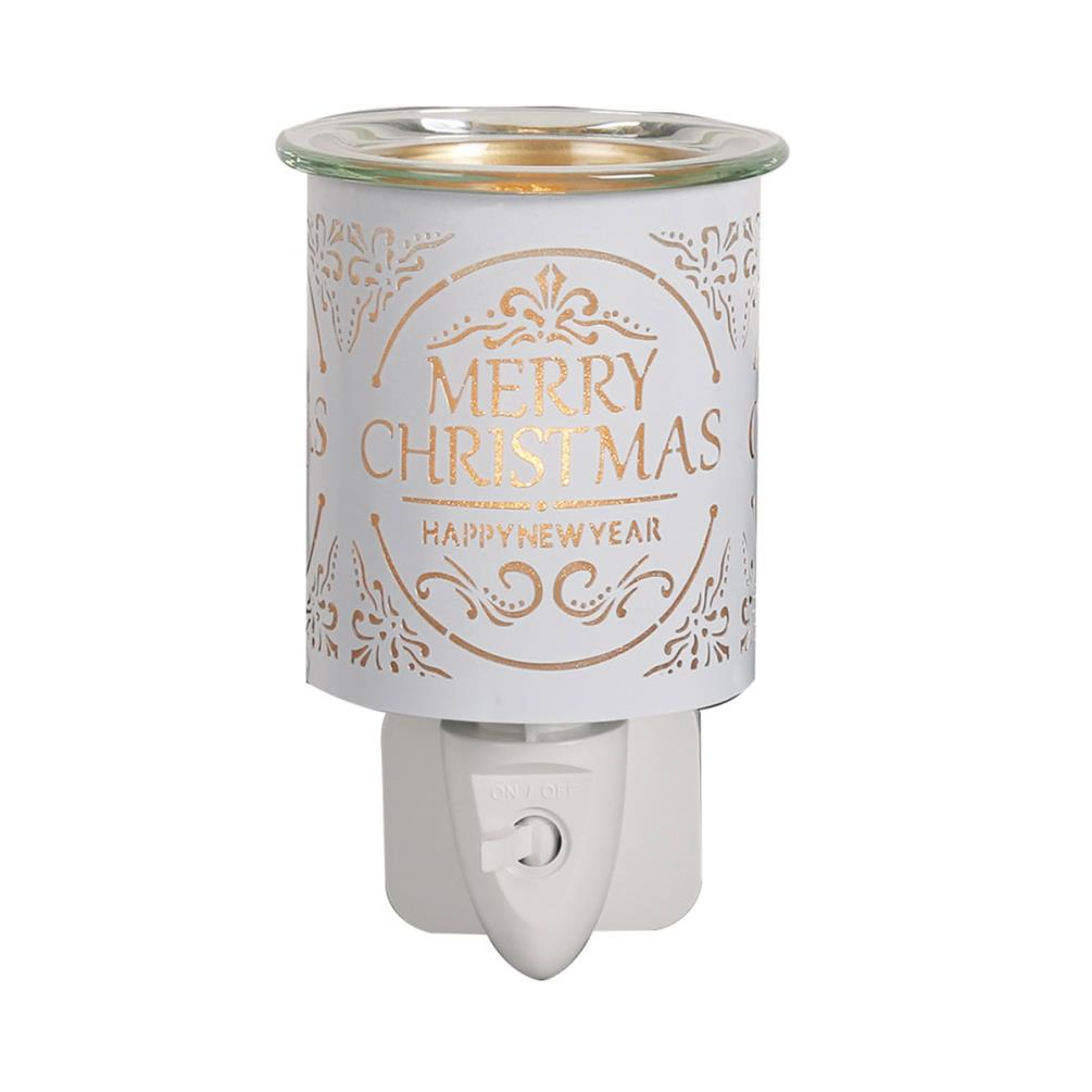 Aroma White & Gold Merry Christmas Plug In Wax Melt Warmer £13.04